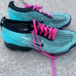 Nike Blue and Pink Athletic Shoes with Cushioned Midsole
